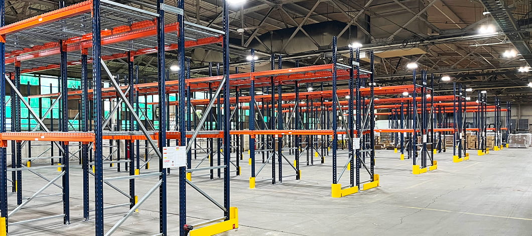 Racking installation in progress at the Eckart Supply distribution center in Blue Ash, OH.