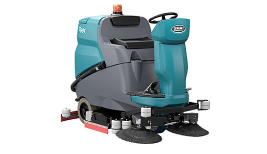 Tennant ride-on floor scrubber isolated