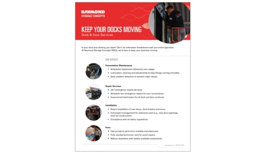 Raymond Storage Concepts Dock & Door Service Sheet